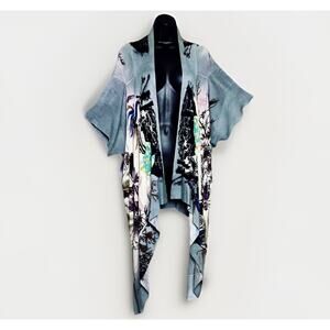 Adore XL Abstract Artsy Kimono Wrap Open Shawl Cardigan Waterfall Lagenlook Boho